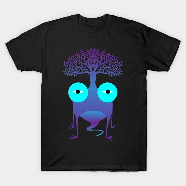 Cute Monster Frog Carrying Tree T-Shirt by RJ-Creative Art